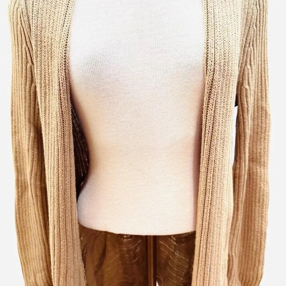 MERONA Women Long Sleeve Open Front Brown Casual Cardigan Sweater Size Small - Picture 3 of 15